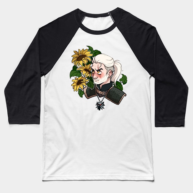 Geralt and sunflowers Baseball T-Shirt by gaypompeii